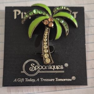 Spooniques Palm Tree Brooch New